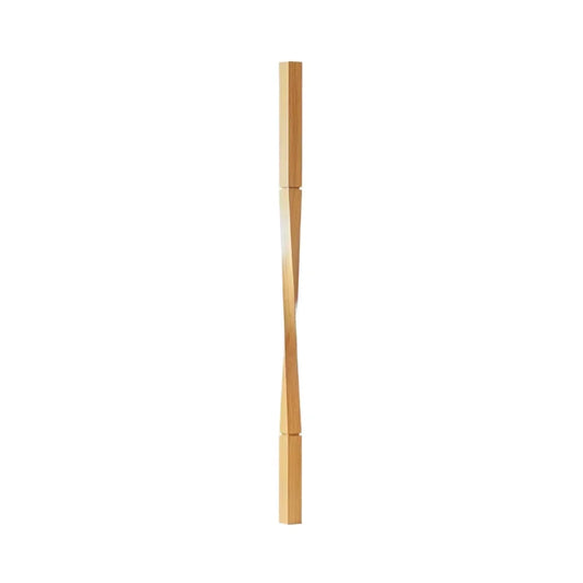 EFS-202501-34" 1 1/4 X 34 Inch Square Top Twist Wooden Baluster or Spindle for Indoor Staircase