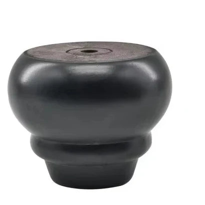 9 Inch Furniture Accessories Large Turned Black Wooden Bun Feet Living Room  Sofa Legs with Threaded M8 Hanger Bolts