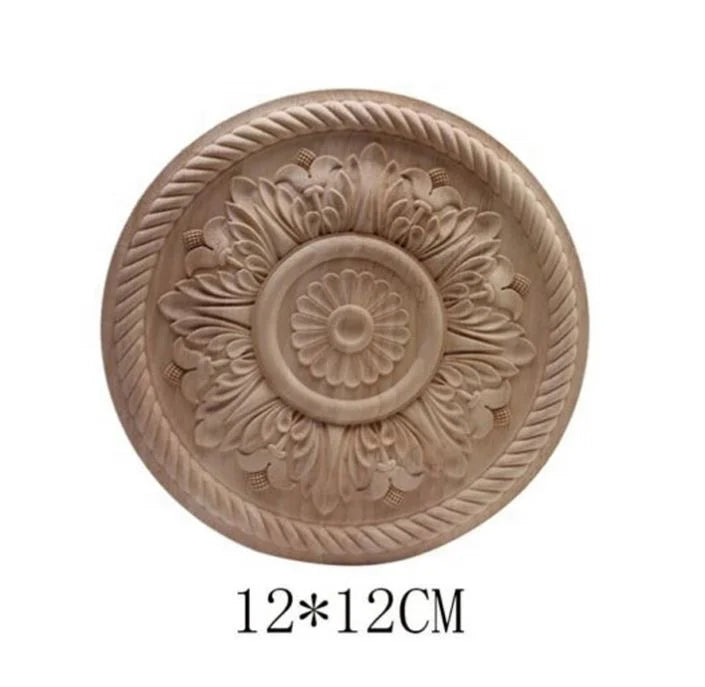 Decorative Furniture Accessories Carved Rosette Wood Ornaments for Furniture Wood Carved Furniture Parts